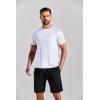 COOFANDY Men’s 3 Pack Workout T Shirts Short Sleeve Gym Bodybuilding Muscle Shirt Base Layer Fitness Tee Tops(N-white/White/White)