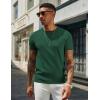 COOFANDY Men’s Casual T-Shirts Short Sleeve Crewneck Pullover Classic Knit Tee Shirts(Dark Green)
