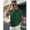 COOFANDY Men’s Casual T-Shirts Short Sleeve Crewneck Pullover Classic Knit Tee Shirts(Dark Green)