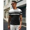 COOFANDY Men’s Casual T-Shirts Short Sleeve Crewneck Pullover Classic Knit Tee Shirts(Stripe – Black & White)
