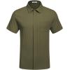 COOFANDY Men’s Casual Textured Short Sleeve Button Down Summer Beach Shirt(Army Green)