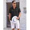 COOFANDY Men’s Casual Textured Short Sleeve Button Down Summer Beach Shirt(Black)