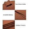COOFANDY Men’s Casual Textured Short Sleeve Button Down Summer Beach Shirt(Light Brown)