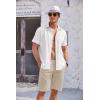 COOFANDY Men’s Casual Textured Short Sleeve Button Down Summer Beach Shirt(White)