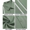 COOFANDY Men’s Cuban Guayabera Shirt Short Sleeve Button Down Shirts Casual Summer Beach Linen Shirts(Army Green-white Webbing)