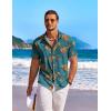 COOFANDY Men’s Hawaiian Shirt Short Sleeve Floral Button Down Shirts Tropical Holiday Beach Shirts(Gray Blue – Flower)