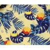 COOFANDY Mens Hawaiian Shirts Short Sleeve Casual Button Down Tropical Beach Shirt(Light Yellow / Navy Blue)