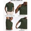 COOFANDY Mens Knit T-Shirts Casual Short Sleeve Crewneck Shirt Textured Pullover Tees(Army Green)