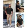 COOFANDY Mens Knit T-Shirts Casual Short Sleeve Crewneck Shirt Textured Pullover Tees(Black)