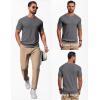 COOFANDY Mens Knit T-Shirts Casual Short Sleeve Crewneck Shirt Textured Pullover Tees(Dark Grey)