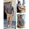 COOFANDY Mens Knit T-Shirts Casual Short Sleeve Crewneck Shirt Textured Pullover Tees(Dark Grey)