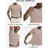 COOFANDY Mens Knit T-Shirts Casual Short Sleeve Crewneck Shirt Textured Pullover Tees(Khaki)