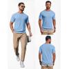 COOFANDY Mens Knit T-Shirts Casual Short Sleeve Crewneck Shirt Textured Pullover Tees(Light Blue)