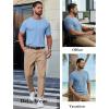 COOFANDY Mens Knit T-Shirts Casual Short Sleeve Crewneck Shirt Textured Pullover Tees(Light Blue)