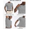 COOFANDY Mens Knit T-Shirts Casual Short Sleeve Crewneck Shirt Textured Pullover Tees(Light Grey)