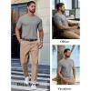 COOFANDY Mens Knit T-Shirts Casual Short Sleeve Crewneck Shirt Textured Pullover Tees(Light Grey)