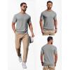 COOFANDY Mens Knit T-Shirts Casual Short Sleeve Crewneck Shirt Textured Pullover Tees(Light Grey)
