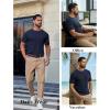 COOFANDY Mens Knit T-Shirts Casual Short Sleeve Crewneck Shirt Textured Pullover Tees(Navy Blue)