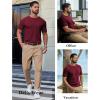 COOFANDY Mens Knit T-Shirts Casual Short Sleeve Crewneck Shirt Textured Pullover Tees(Wine Red)
