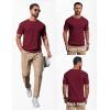 COOFANDY Mens Knit T-Shirts Casual Short Sleeve Crewneck Shirt Textured Pullover Tees(Wine Red)