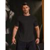 COOFANDY Mens Muscle T Shirts Short Sleeve Slim Fit Tshirts Gym Workout Athletic Crewneck Shirt(Black)