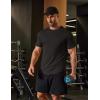 COOFANDY Mens Muscle T Shirts Short Sleeve Slim Fit Tshirts Gym Workout Athletic Crewneck Shirt(Black)