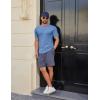 COOFANDY Mens Muscle T Shirts Short Sleeve Slim Fit Tshirts Gym Workout Athletic Crewneck Shirt(Clear Blue)
