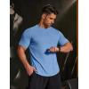 COOFANDY Mens Muscle T Shirts Short Sleeve Slim Fit Tshirts Gym Workout Athletic Crewneck Shirt(Clear Blue)