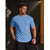 COOFANDY Mens Muscle T Shirts Short Sleeve Slim Fit Tshirts Gym Workout Athletic Crewneck Shirt(Clear Blue)