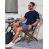 COOFANDY Mens Muscle T Shirts Short Sleeve Slim Fit Tshirts Gym Workout Athletic Crewneck Shirt(Dark Blue)