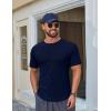 COOFANDY Mens Muscle T Shirts Short Sleeve Slim Fit Tshirts Gym Workout Athletic Crewneck Shirt(Dark Blue)