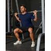 COOFANDY Mens Muscle T Shirts Short Sleeve Slim Fit Tshirts Gym Workout Athletic Crewneck Shirt(Dark Blue)