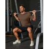 COOFANDY Mens Muscle T Shirts Short Sleeve Slim Fit Tshirts Gym Workout Athletic Crewneck Shirt(Dark Brown)