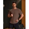 COOFANDY Mens Muscle T Shirts Short Sleeve Slim Fit Tshirts Gym Workout Athletic Crewneck Shirt(Dark Brown)