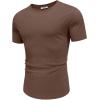 COOFANDY Mens Muscle T Shirts Short Sleeve Slim Fit Tshirts Gym Workout Athletic Crewneck Shirt(Dark Brown)