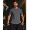 COOFANDY Mens Muscle T Shirts Short Sleeve Slim Fit Tshirts Gym Workout Athletic Crewneck Shirt(Dark Grey)