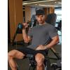 COOFANDY Mens Muscle T Shirts Short Sleeve Slim Fit Tshirts Gym Workout Athletic Crewneck Shirt(Dark Grey)