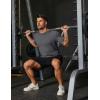 COOFANDY Mens Muscle T Shirts Short Sleeve Slim Fit Tshirts Gym Workout Athletic Crewneck Shirt(Dark Grey)