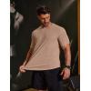 COOFANDY Mens Muscle T Shirts Short Sleeve Slim Fit Tshirts Gym Workout Athletic Crewneck Shirt(Khaki)
