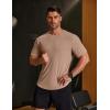 COOFANDY Mens Muscle T Shirts Short Sleeve Slim Fit Tshirts Gym Workout Athletic Crewneck Shirt(Khaki)