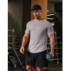 COOFANDY Mens Muscle T Shirts Short Sleeve Slim Fit Tshirts Gym Workout Athletic Crewneck Shirt(Light Grey)