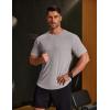 COOFANDY Mens Muscle T Shirts Short Sleeve Slim Fit Tshirts Gym Workout Athletic Crewneck Shirt(Light Grey)