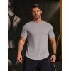 COOFANDY Mens Muscle T Shirts Short Sleeve Slim Fit Tshirts Gym Workout Athletic Crewneck Shirt(Light Grey)