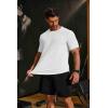 COOFANDY Mens Muscle T Shirts Short Sleeve Slim Fit Tshirts Gym Workout Athletic Crewneck Shirt(White)