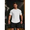 COOFANDY Mens Muscle T Shirts Short Sleeve Slim Fit Tshirts Gym Workout Athletic Crewneck Shirt(White)