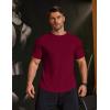 COOFANDY Mens Muscle T Shirts Short Sleeve Slim Fit Tshirts Gym Workout Athletic Crewneck Shirt(Wine Red)
