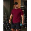 COOFANDY Mens Muscle T Shirts Short Sleeve Slim Fit Tshirts Gym Workout Athletic Crewneck Shirt(Wine Red)