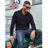 COOFANDY Mens Quarter Zip Sweatshirt Casual 1/4 Zip Pullover Business Casual Polo Sweatshirt Winter Tops Navy Blue