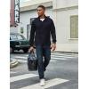 COOFANDY Mens Quarter Zip Sweatshirt Casual 1/4 Zip Pullover Business Casual Polo Sweatshirt Winter Tops Navy Blue