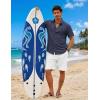 COOFANDY Mens Short Sleeve Button Down Shirts Casual Summer Shirts Linen Beach Shirt with Pocket(Navy Blue)